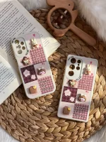 قاب موبایل شیائومی دختر و بیسکوئیت برجسته قهوه ای کرم محافظ لنزدار - تصویر 2