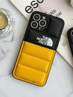 قاب موبایل آیفون پافر دورنگ مشکی زرد - تصویر 2