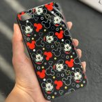 قاب موبایل آیفون میکی خالخالی پشت گلس ( 1023 )
