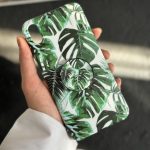 قاب موبایل آیفون برگ انجیری سبز ( 1052 )