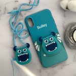 قاب موبایل آیفون سالیوان مایک ژله ای براق پرینتی + پاپ سوکت و بند ست