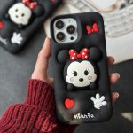 قاب موبایل آیفون میکی موس عشق سیلیکونی پاپ سوکت چسبیده