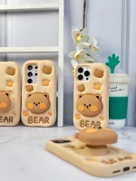قاب Bear سیلیکونی استند شو آیفون ، سامسونگ ، شیائومی (کدC1519) - Image 6