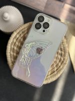 قاب موبایل آیفون پروانه هلوگرامی تک بال بیرنگ