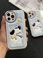 قاب موبایل آیفون توله سگ پوچاکوی چرمی برجسته