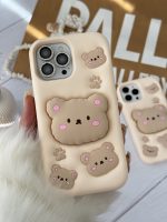 قاب موبایل آیفون خرس نیوفیس پاپسوکت برجسته