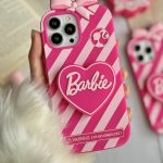 قاب موبایل آیفون باربی آبنباتی پاپیون دار پاپسوکت قلبی