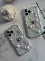 قاب موبایل آیفون قلب برجسته هفت رنگ پشت بیرنگ - تصویر 3