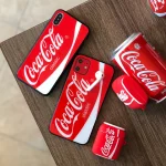 قاب موبایل آیفون کوکاکولا پشت گلس قرمز