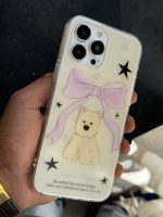 قاب موبایل آیفون سگ پاپی ستاره پاپیون صورتی - تصویر 2