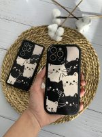 قاب موبایل شیائومی گربه های کیوت سیاه و سفید محافظ لنزدار - تصویر 3