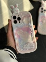 قاب موبایل آیفون خرگوش آکواریومی سیلیکونی سفید