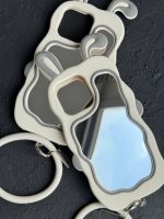 قاب موبایل آیفون خرگوش آینه ای سیلیکونی گوش دار + حلقه ست - تصویر 2