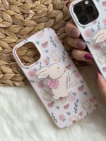 قاب موبایل آیفون خرگوش پاپیون دار + پاپسوکت ست - تصویر 3