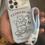 قاب موبایل آیفون خرس تدی اسکیت سوار (بدون بند)