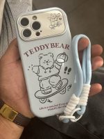 قاب موبایل آیفون خرس تدی اسکیت سوار (بدون بند)