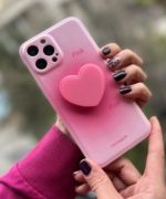 قاب موبایل آِفون قلب دورنگ پاپ سوکت قلبی محافظ لنزدار - تصویر 2