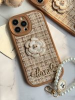 قاب موبایل آیفون شنل گل حصیری + بندست - تصویر 3