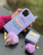 قاب موبایل آیفون تلفن بی سیم سیلیکونی + بند ست (2089) - تصویر 3