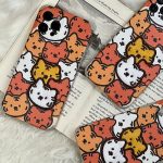 قاب موبایل گربه نارنجی برجسته محافظ لنزدار