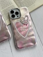 قاب موبایل آیفون نایس تایم قلب مرواریدی برجسته - تصویر 2