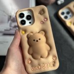 قاب موبایل آیفون خرس فیجت برجسته