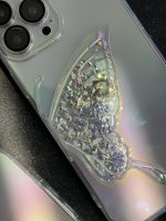 قاب موبایل آیفون پروانه هلوگرامی تک بال بیرنگ - تصویر 3