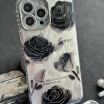 قاب موبایل آیفون گل شب محافظ لنز نگین دار