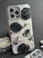 قاب موبایل آیفون گل شب محافظ لنز نگین دار