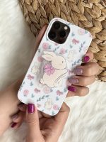 قاب موبایل آیفون خرگوش پاپیون دار + پاپسوکت ست