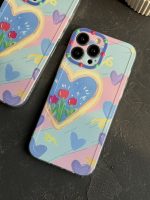 قاب موبایل آیفون نقاشی کودک درون قلبی آبی بنفش محافظ لنزدار ( 3005 ) - تصویر 3