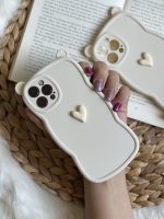 قاب موبایل آیفون گوش قلبی تک قلب کرمی