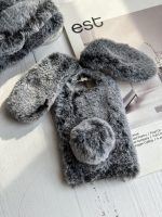 قاب موبایل آیفون طرح خرگوش پشمالو گوش دار