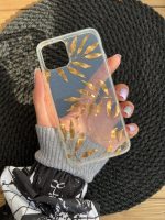 قاب موبایل آیفون گل فلزی طلایی - تصویر 3