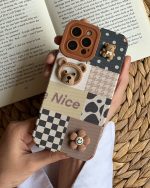 قاب موبایل سامسونگ خرس کله پوک فریم برجسته محافظ لنزدار - تصویر 3