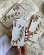 قاب موبایل سامسونگ بند قلبی مخملی محافظ لنزدار - تصویر 3