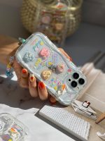 قاب موبایل آیفون اپوکسی بیرنگ روز شاد خرس و خرگوش برجسته + آویزست - تصویر 3