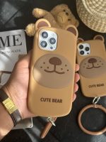 قاب موبایل آیفون خرس بانمک سیلیکونی همراه آویز ست - تصویر 3