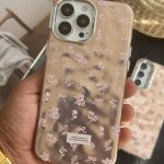 قاب موبایل ( آیفون - سامسونگ ) گل رزیتا پاپیون رزگلد + بندست