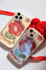 قاب موبایل آیفون فلاورز رزقرمز خرگوشی محافظ لنزدار