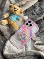 قاب موبایل آیفون ماه و ستاره و رنگین کمان خرسی + پاپ سوکت ستاره متحرک - تصویر 2