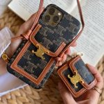 قاب موبایل آیفون کلین چرمی قفل فلزی بند چرمی بلند