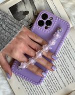 قاب موبایل سامسونگ گل لوندر بندی یاسی - تصویر 3