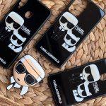 قاب موبایل آیفون طرح کارل و گربه پشت گلس ( 2003 )