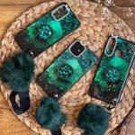 قاب موبایل شیائومی ماربل پام پام یشمی نگین دار + پام پام + پاپ سوکت