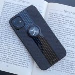 قاب موبایل سامسونگ پارچه و گلس حلقه دار مشکی - تصویر 2