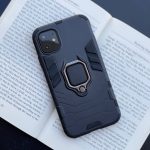 قاب موبایل آیفون آرمور بتمن حلقه دار مشکی