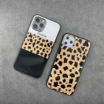 قاب موبایل آیفون پلنگی پشت گلس بدون بند