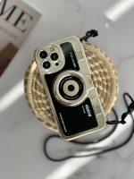 قاب موبایل آیفون دوربین آنالوگ کلاسیک محافظ لنزدار + بند بلند - تصویر 2