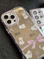 قاب موبایل ( آیفون - سامسونگ ) گربه پاپیون بزرگ آیینه ای صورتی + بندست - تصویر 3